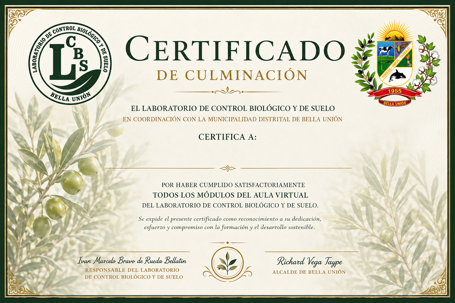 Certificado de culminación